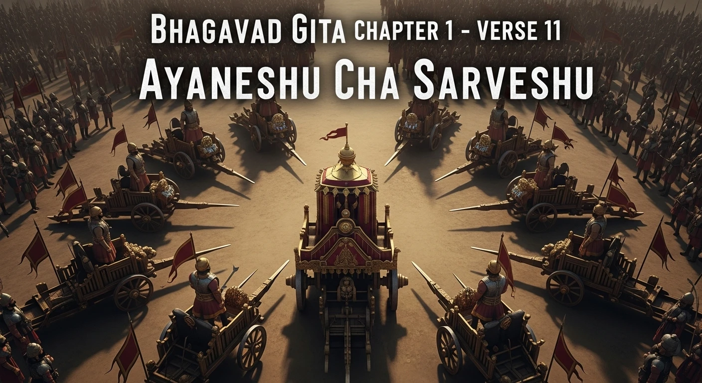 Bhagavad Gita Chapter 1 Verse 11 Ayaneshu Cha Sarveshu Vedic Stories