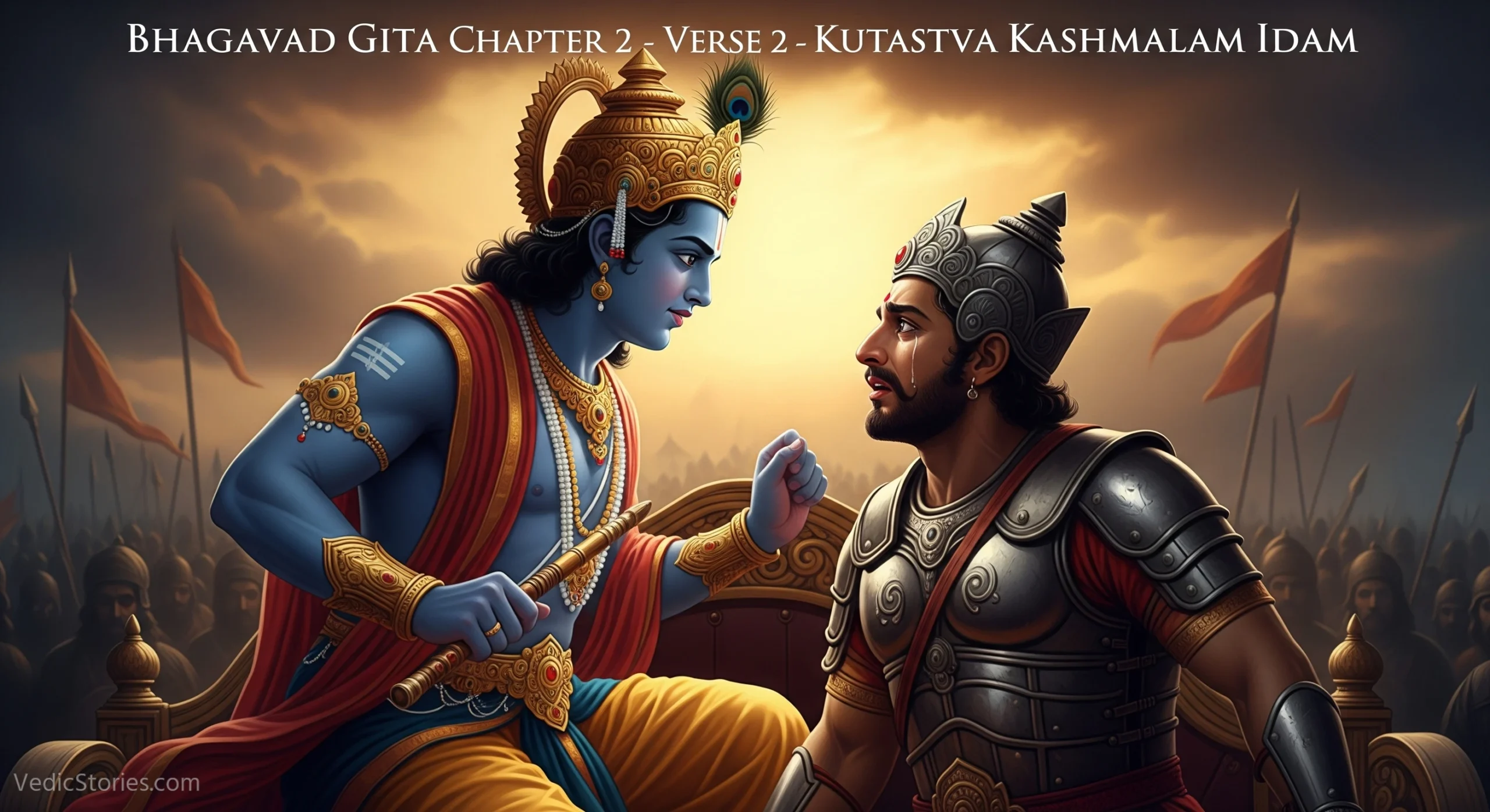 Bhagavad Gita Chapter 2 Verse 2 Kutastva Kashmalam Idam scaled Vedic Stories