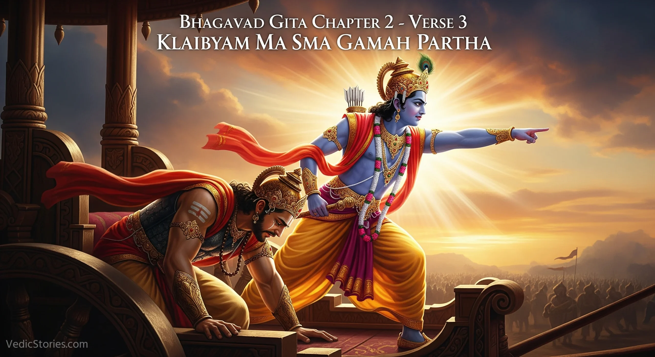 Bhagavad Gita Chapter 2 Verse 3 Klaibyam Ma Sma Gamah Partha scaled Vedic Stories