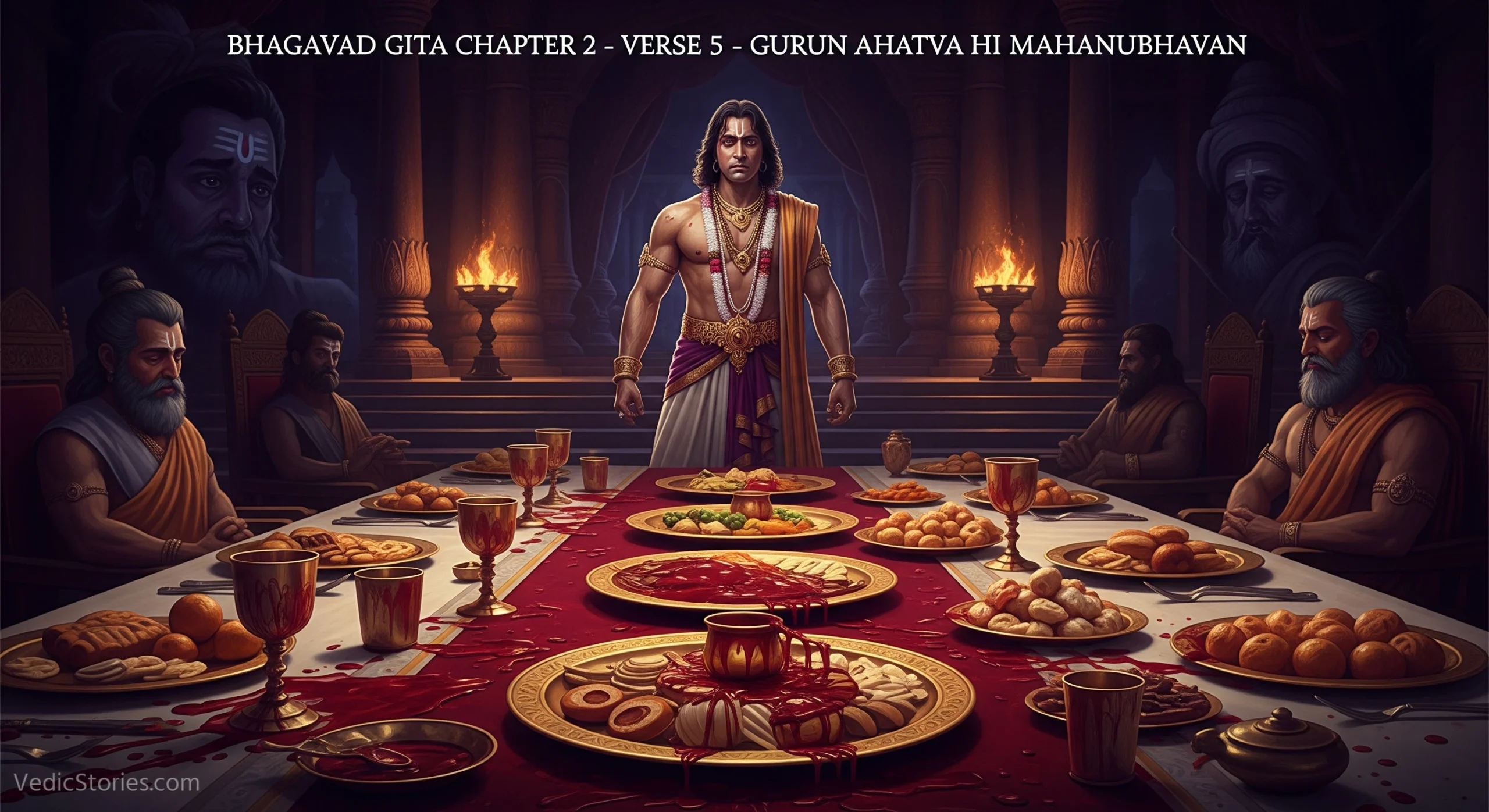 Bhagavad Gita Chapter 2 Verse 5 Gurun Ahatva Hi Mahanubhavan scaled Vedic Stories