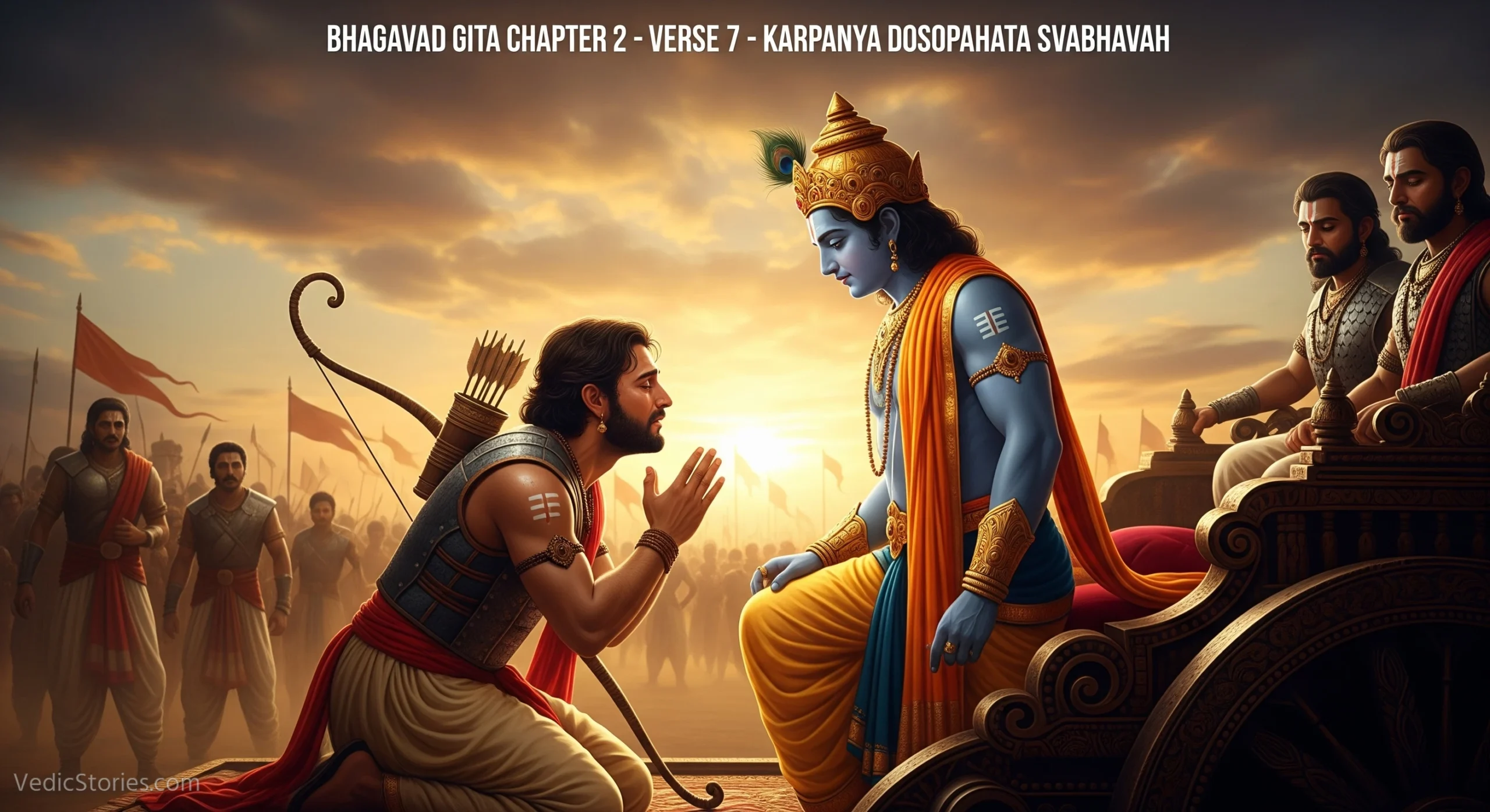 Bhagavad Gita Chapter 2 Verse 7 Karpanya Dosopahata Svabhavah scaled Vedic Stories