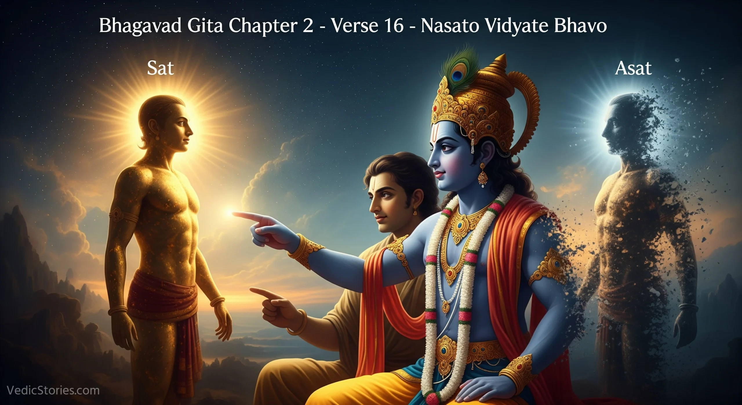 Bhagavad Gita Chapter 2 – Verse 16 – Nasato Vidyate Bhavo scaled Vedic Stories