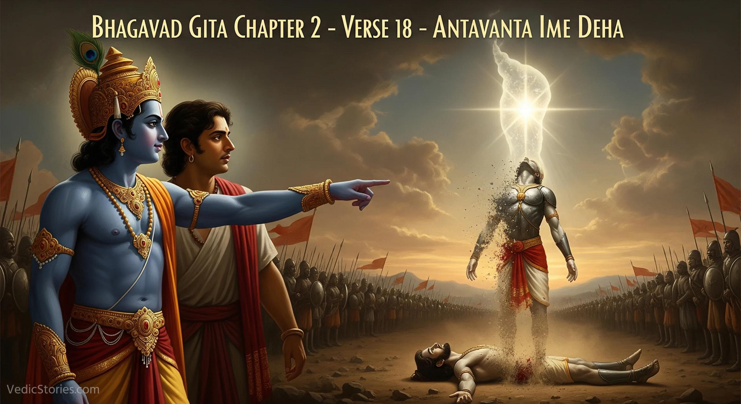 Bhagavad Gita Chapter 2 – Verse 18 – Antavanta Ime Deha scaled Vedic Stories