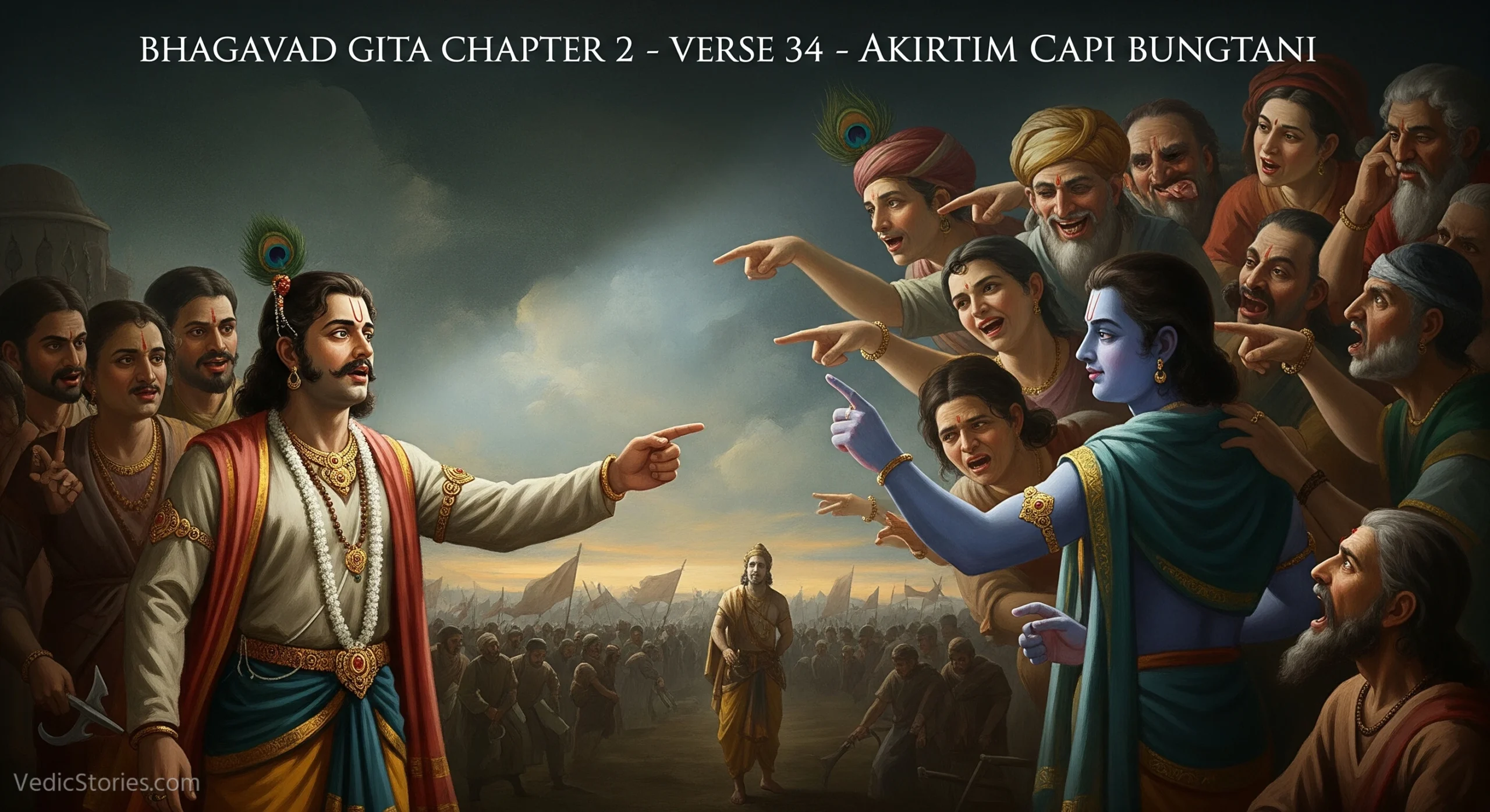 Bhagavad Gita Chapter 2 – Verse 34 – Akirtim Capi Bhutani scaled Vedic Stories