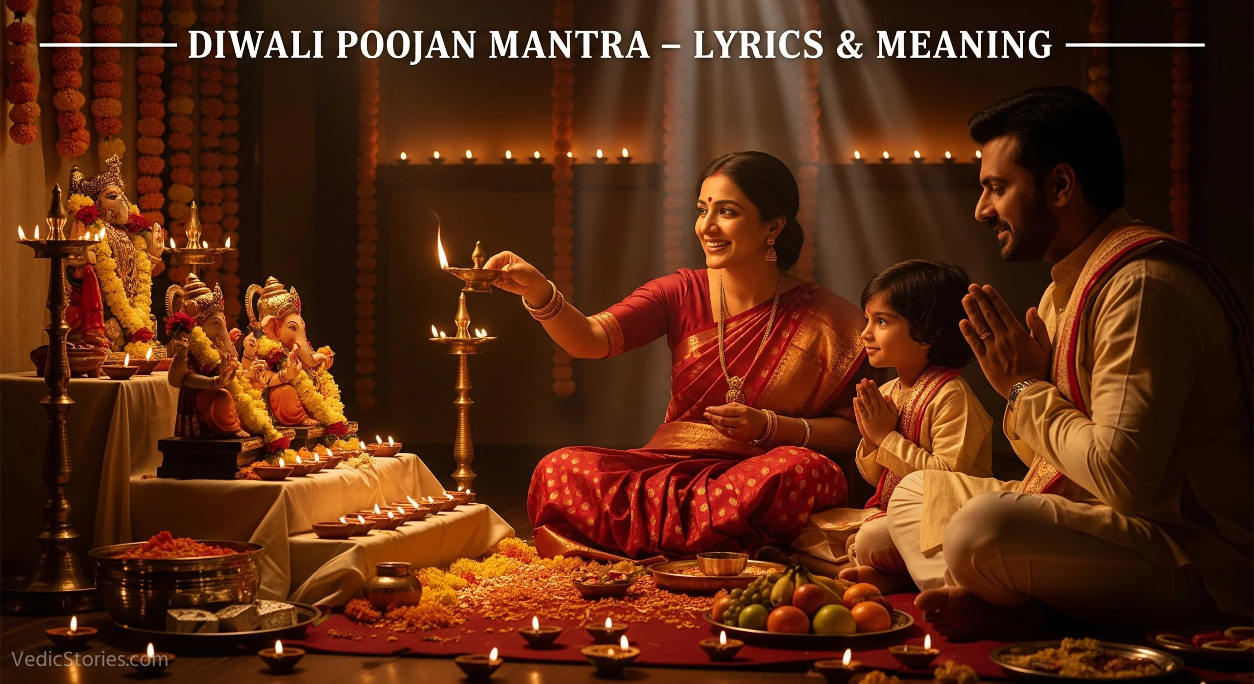 Diwali Poojan Mantra The Sacred Invocations of Light scaled Vedic Stories