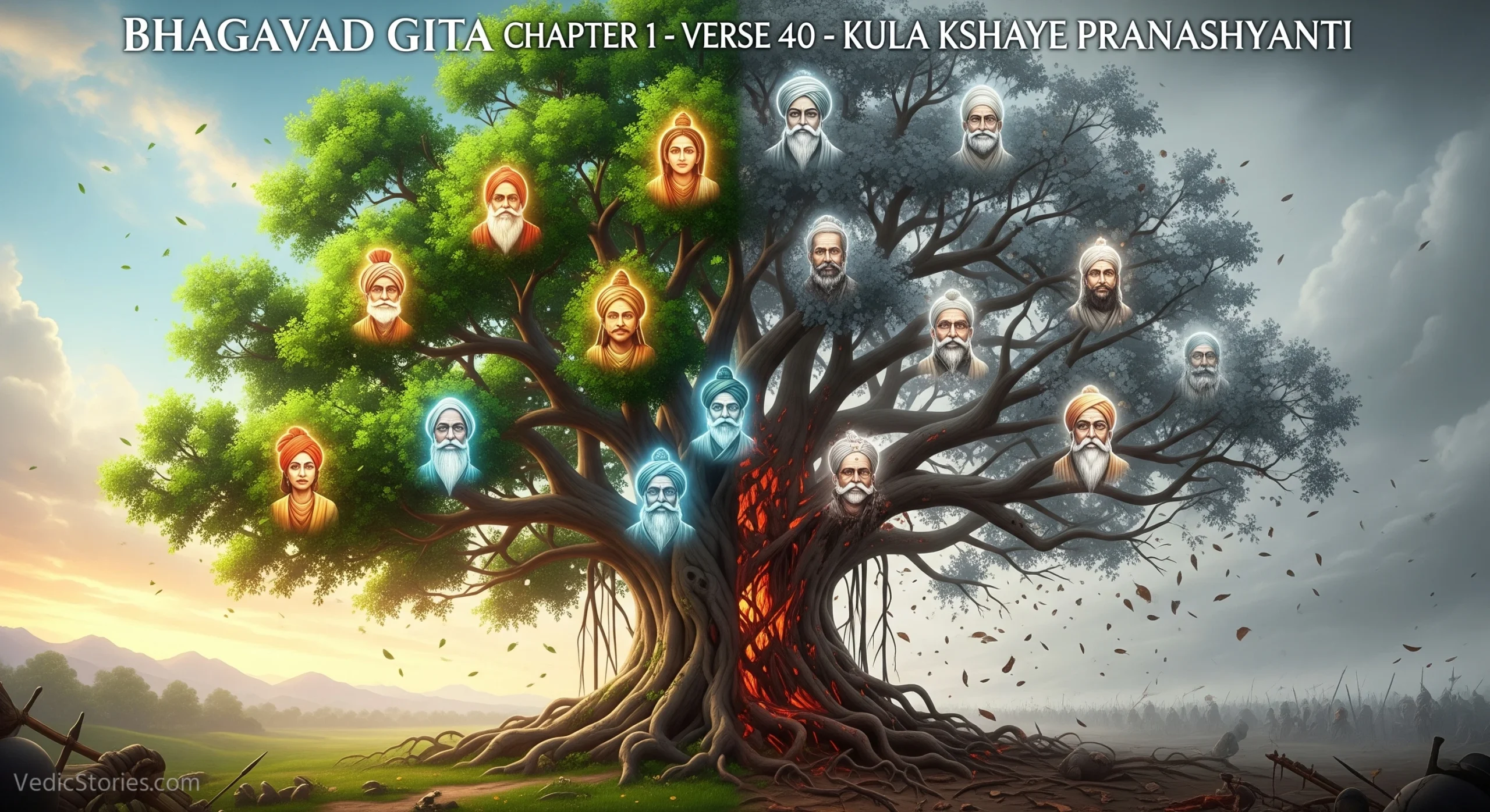 Kula Kshaye Pranashyanti The Destruction of a Lineage scaled Vedic Stories