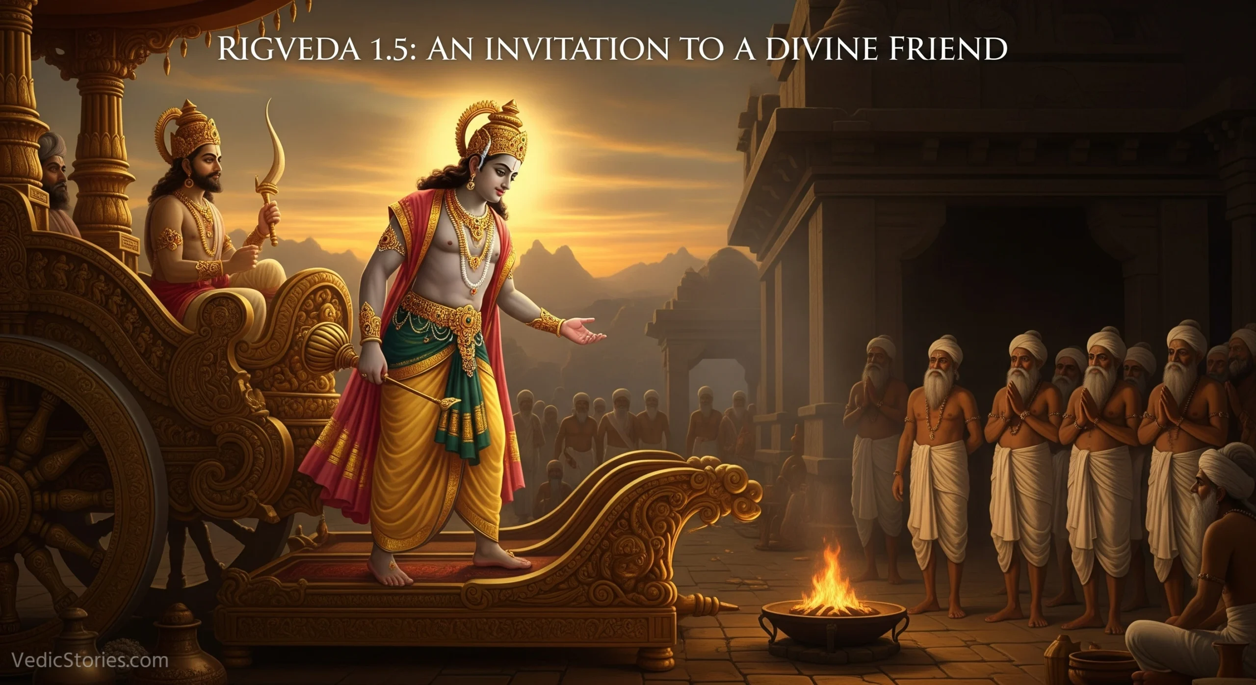 Rigveda 1.5 An Invitation to a Divine Friend scaled Vedic Stories