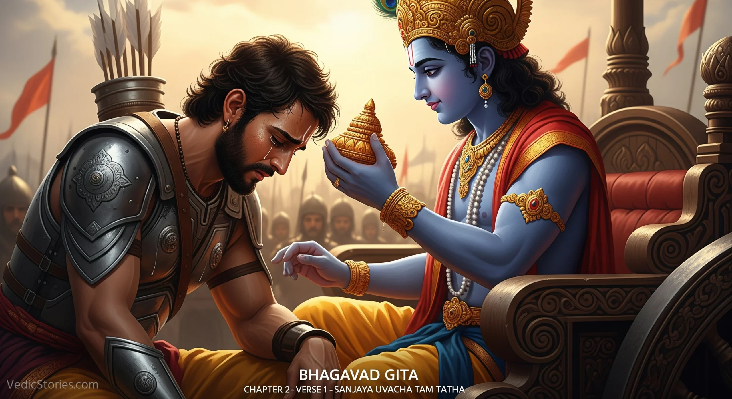 Sanjaya Uvacha Tam Tatha The Divine Compassion for a Devotee scaled Vedic Stories