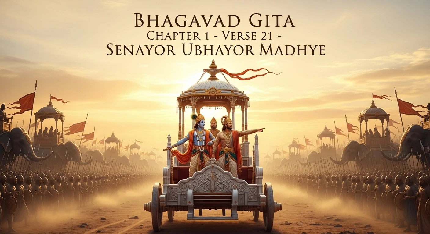 Senayor Ubhayor Madhye Arjunas Fateful Command.353Z Vedic Stories